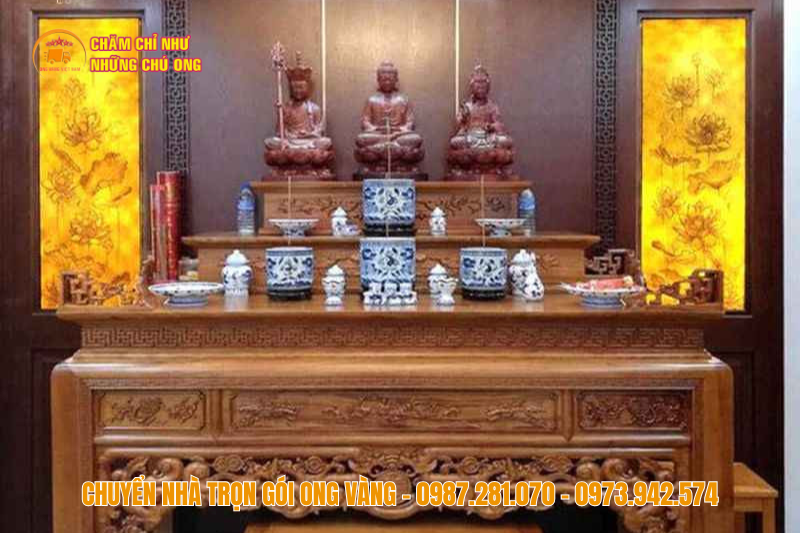 Cách bố trí bàn thờ tam cấp kết hợp thờ Phật theo phong thủy