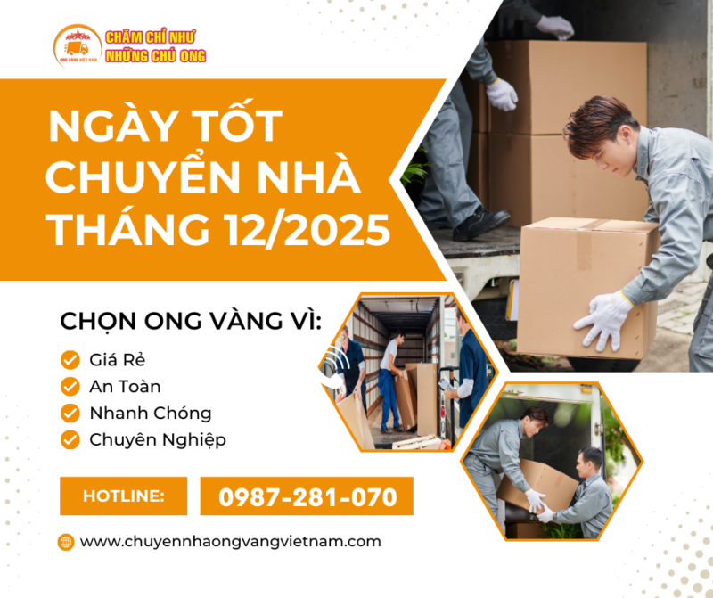 Ngày đẹp chuyển nhà tháng 12 năm 2025 – Chọn ngày hoàng đạo, rước tài lộc